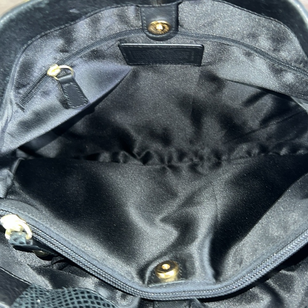 Coach Black Leather Satchel with Gold Hardware - Picture 10 of 13